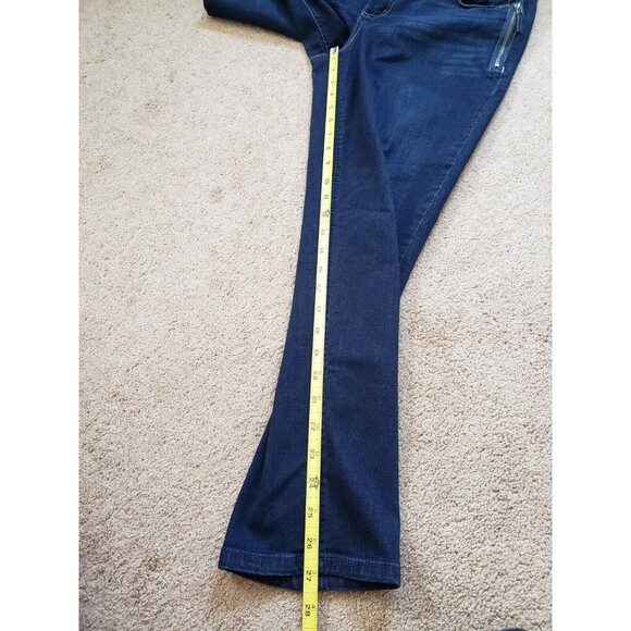 Democracy Ab Solution Stretch Sides Zipper Elastic Waist Taper Blue Jeans Sz 12 - Picture 13 of 13